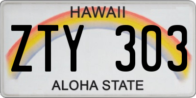 HI license plate ZTY303