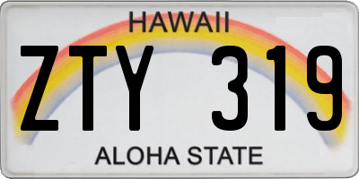 HI license plate ZTY319