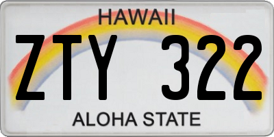 HI license plate ZTY322