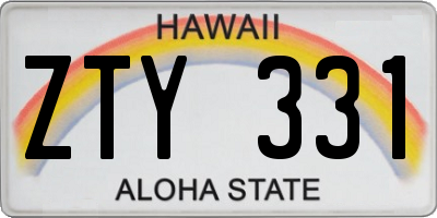 HI license plate ZTY331
