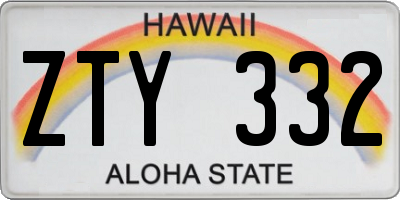 HI license plate ZTY332