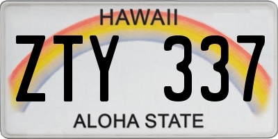 HI license plate ZTY337