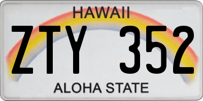 HI license plate ZTY352