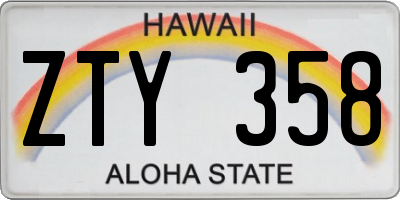 HI license plate ZTY358