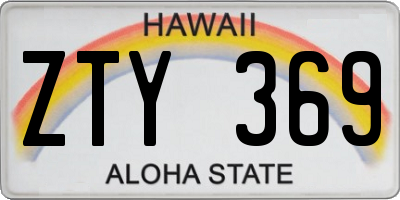 HI license plate ZTY369