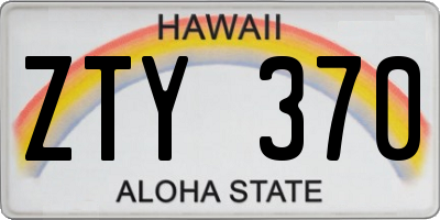 HI license plate ZTY370