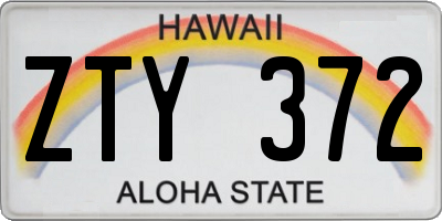 HI license plate ZTY372