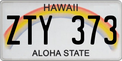 HI license plate ZTY373