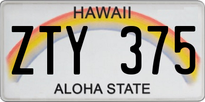 HI license plate ZTY375