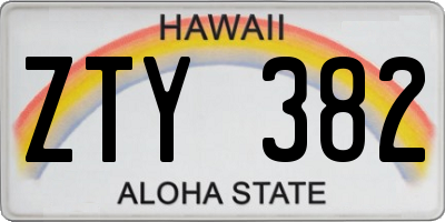 HI license plate ZTY382