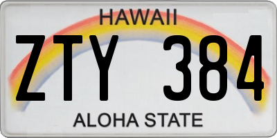 HI license plate ZTY384