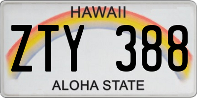 HI license plate ZTY388