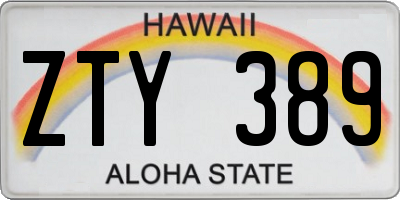 HI license plate ZTY389