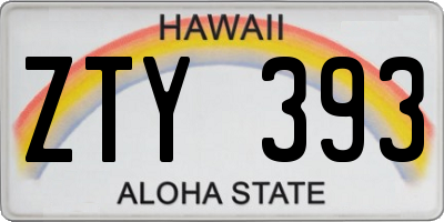 HI license plate ZTY393