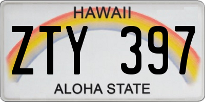 HI license plate ZTY397