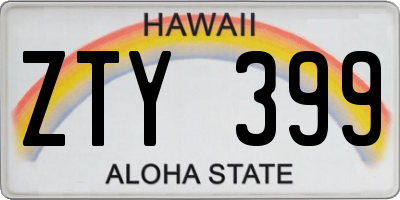 HI license plate ZTY399