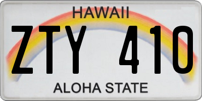 HI license plate ZTY410