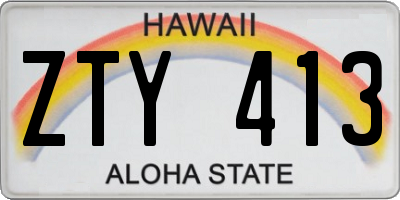 HI license plate ZTY413
