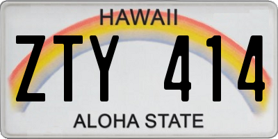 HI license plate ZTY414