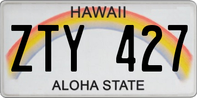 HI license plate ZTY427