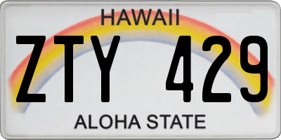 HI license plate ZTY429
