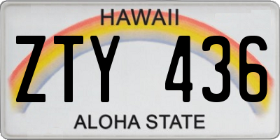 HI license plate ZTY436