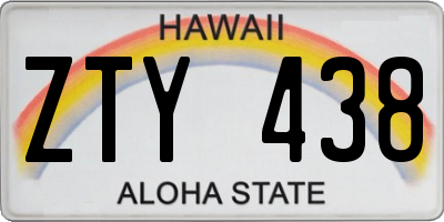 HI license plate ZTY438