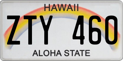HI license plate ZTY460
