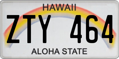 HI license plate ZTY464