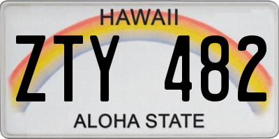 HI license plate ZTY482