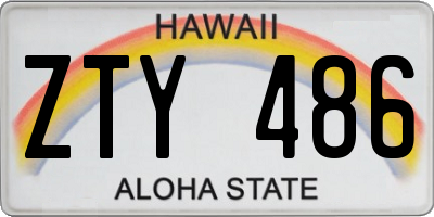 HI license plate ZTY486