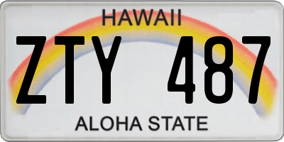HI license plate ZTY487