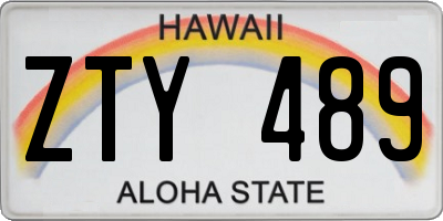 HI license plate ZTY489