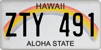 HI license plate ZTY491
