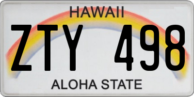 HI license plate ZTY498