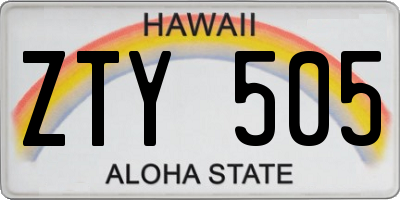 HI license plate ZTY505
