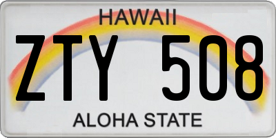 HI license plate ZTY508