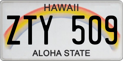 HI license plate ZTY509