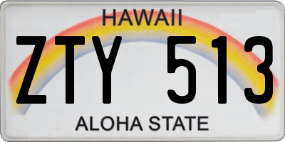 HI license plate ZTY513