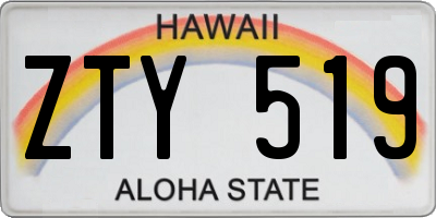 HI license plate ZTY519