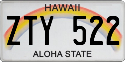 HI license plate ZTY522