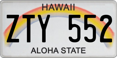 HI license plate ZTY552