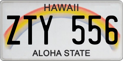 HI license plate ZTY556