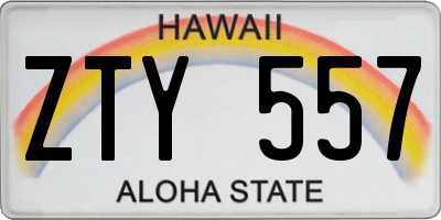 HI license plate ZTY557