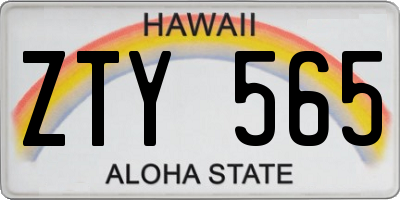HI license plate ZTY565