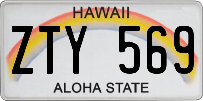 HI license plate ZTY569