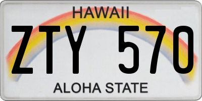 HI license plate ZTY570