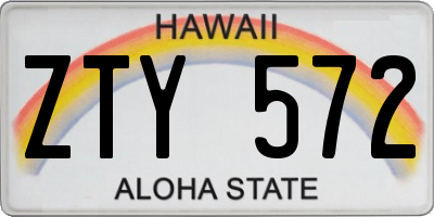 HI license plate ZTY572
