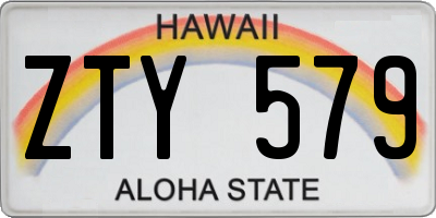 HI license plate ZTY579