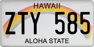HI license plate ZTY585